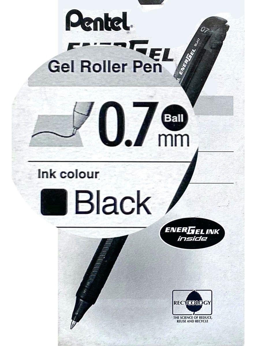 Roller Energel Lapiz Gel Pentel Makkuro 0,7mm Negro - 12uni-1
