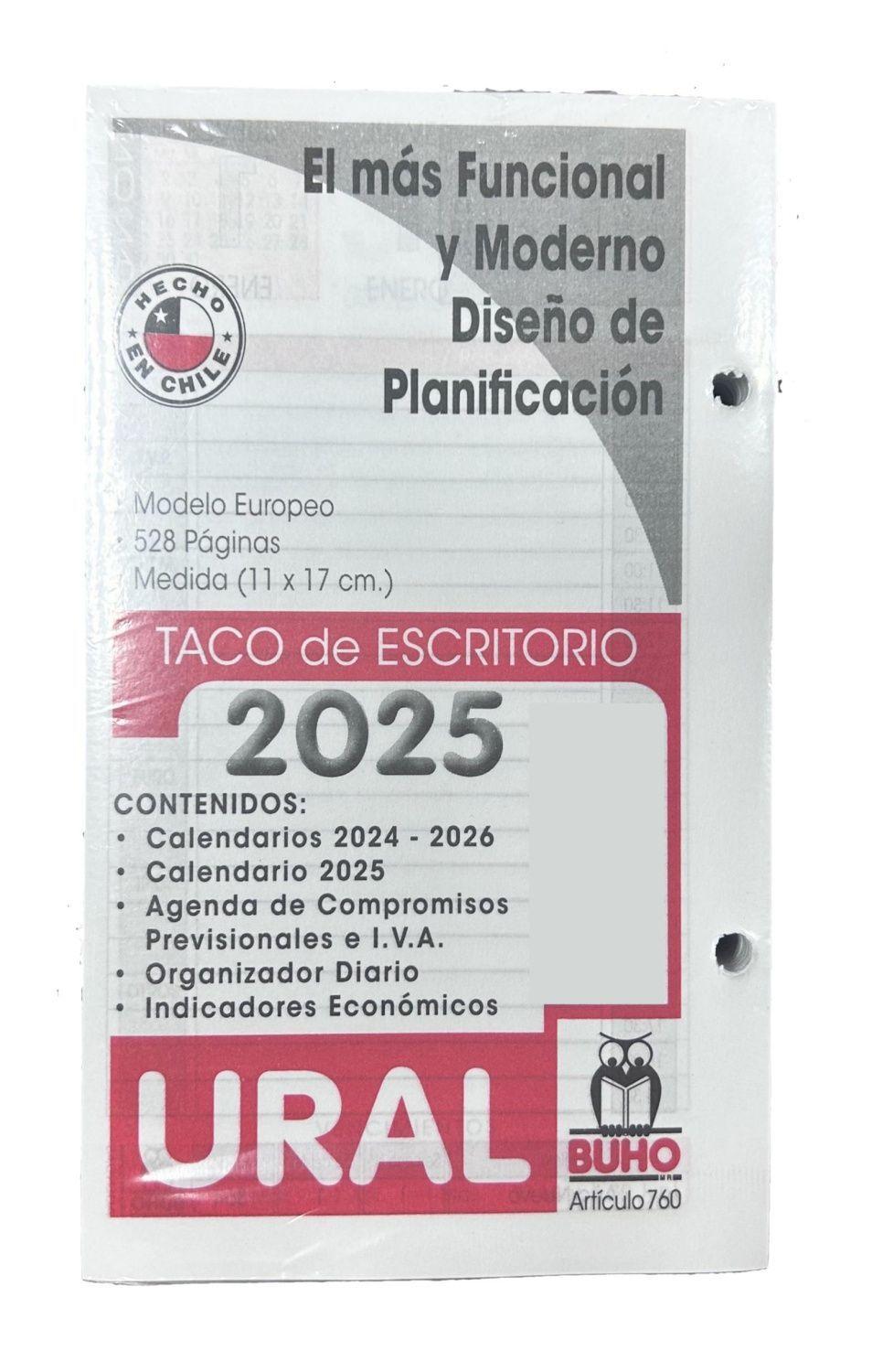 Agenda Taco Calendario Escritorio 2025 - Calendario Ural-1