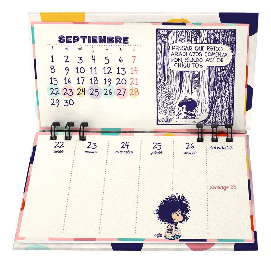Calendario Agenda d Escritorio Comienza el dia Mafalda 2025-1