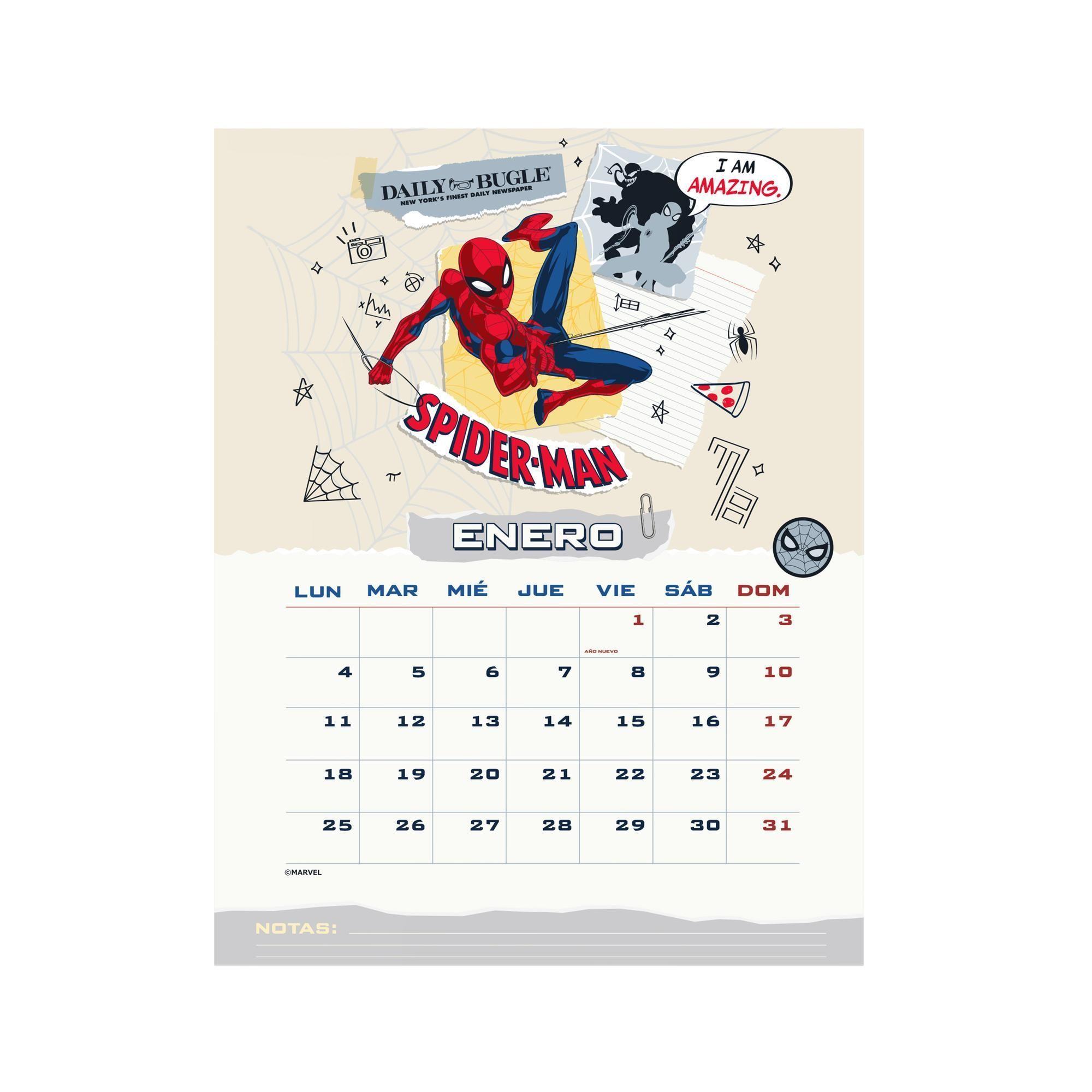 Calendario Pared Ascott Amazing Spiderman 2027 30x40 cm-1