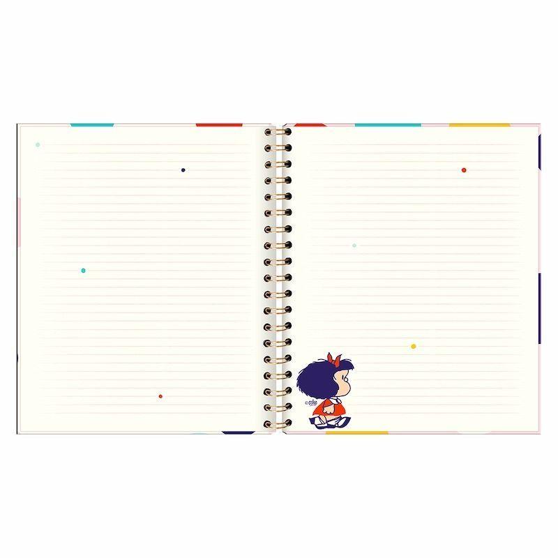Libreta Lujo Cuaderno MAFALDA MUCHOS PUNTOS + Lapices Gel-2