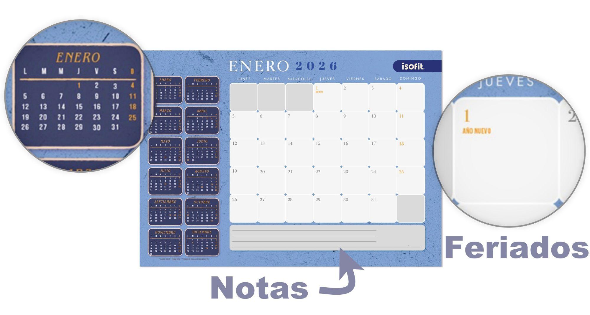 Planner Calendario Agenda Mensual Escritorio - 10uni-4
