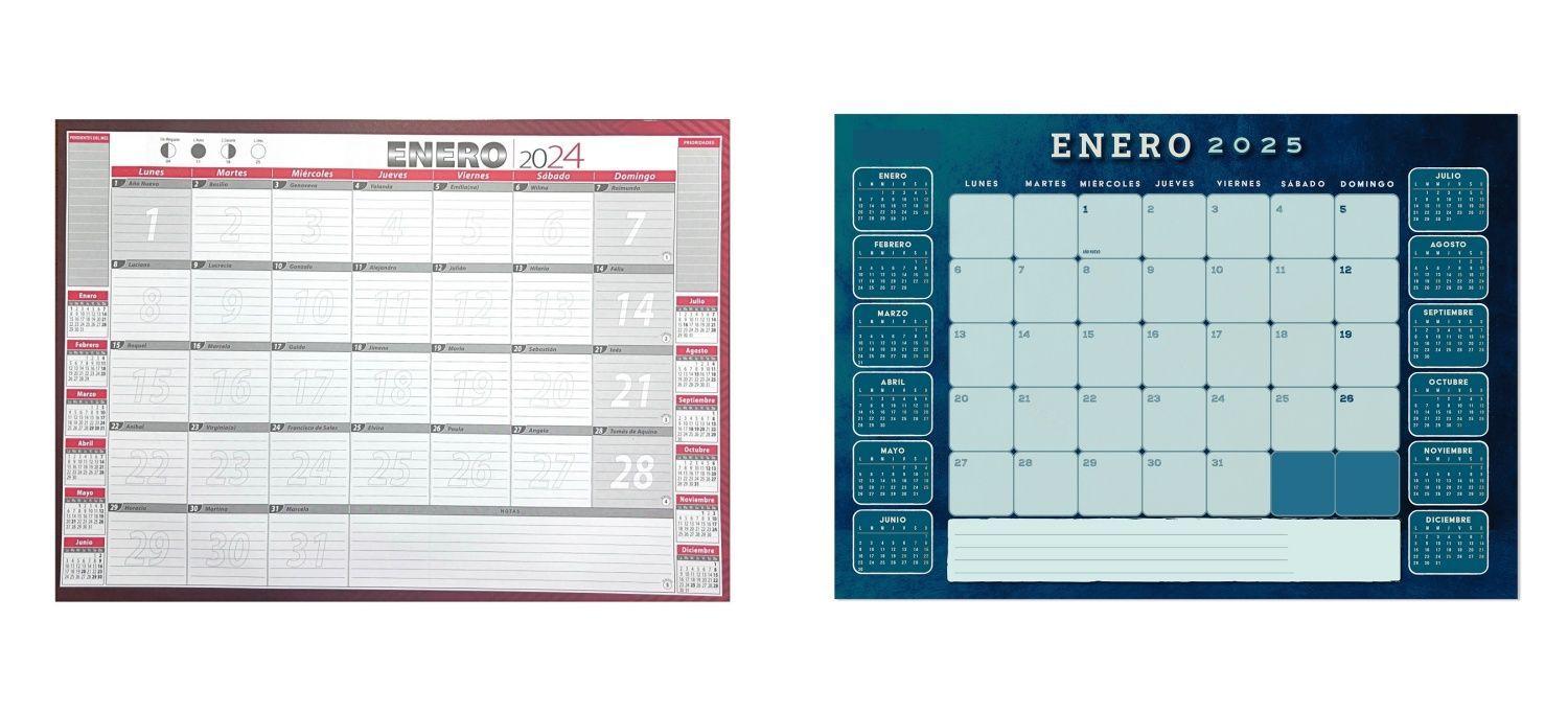 Planner Calendario Agenda Mensual Escritorio 2024 Y 2025-0