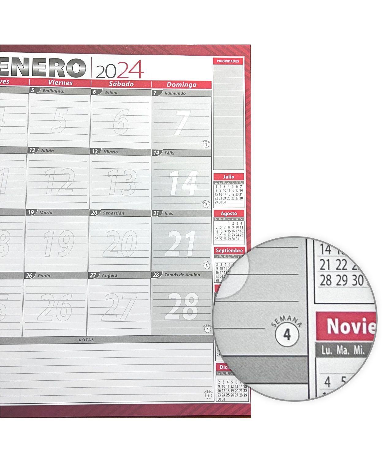 Planner Calendario Agenda Mensual Escritorio 2024 Y 2025-3