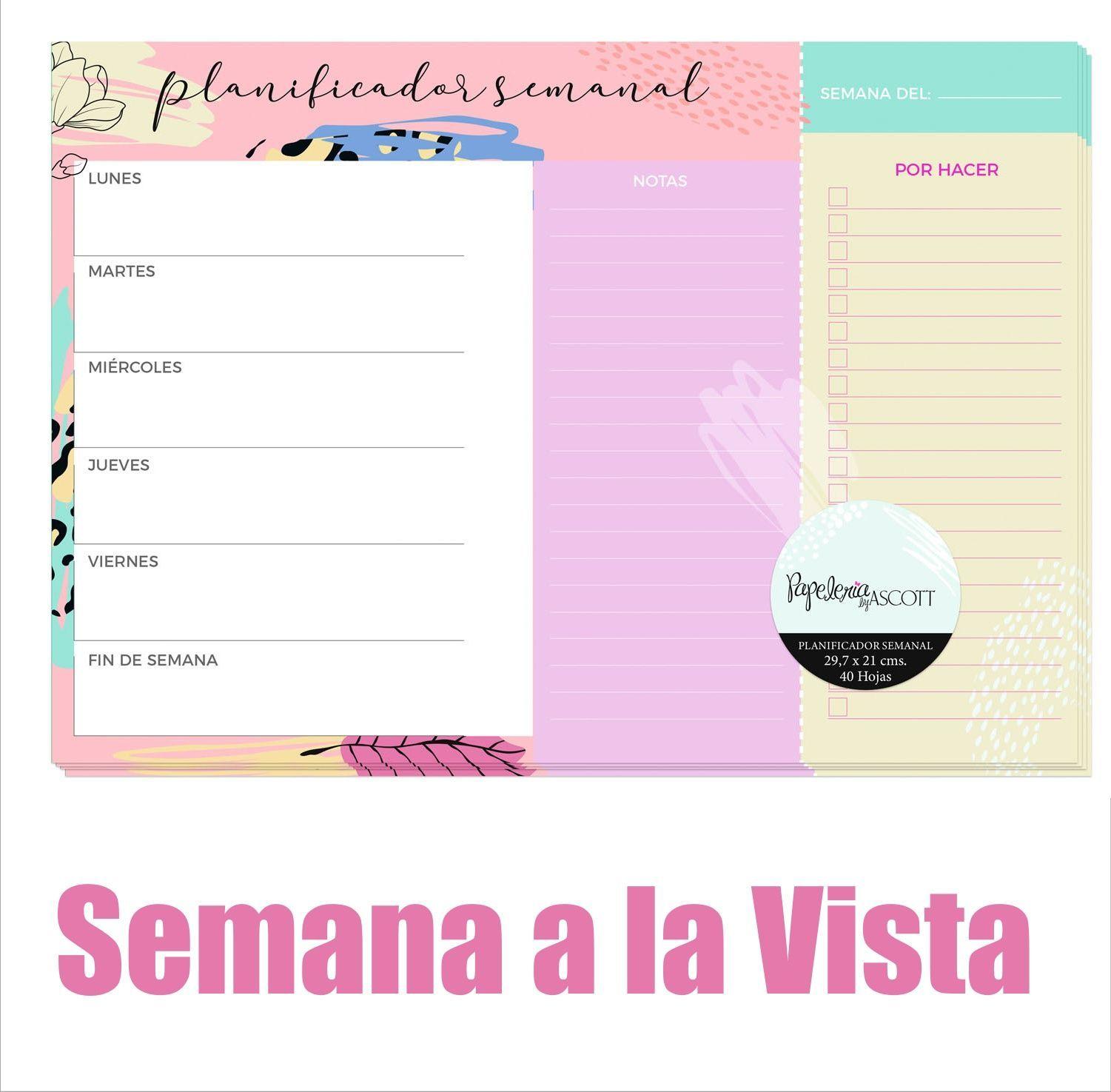 Calendario Agenda Planificador Semanal Ascott 40hj 29,7x21cm.-2
