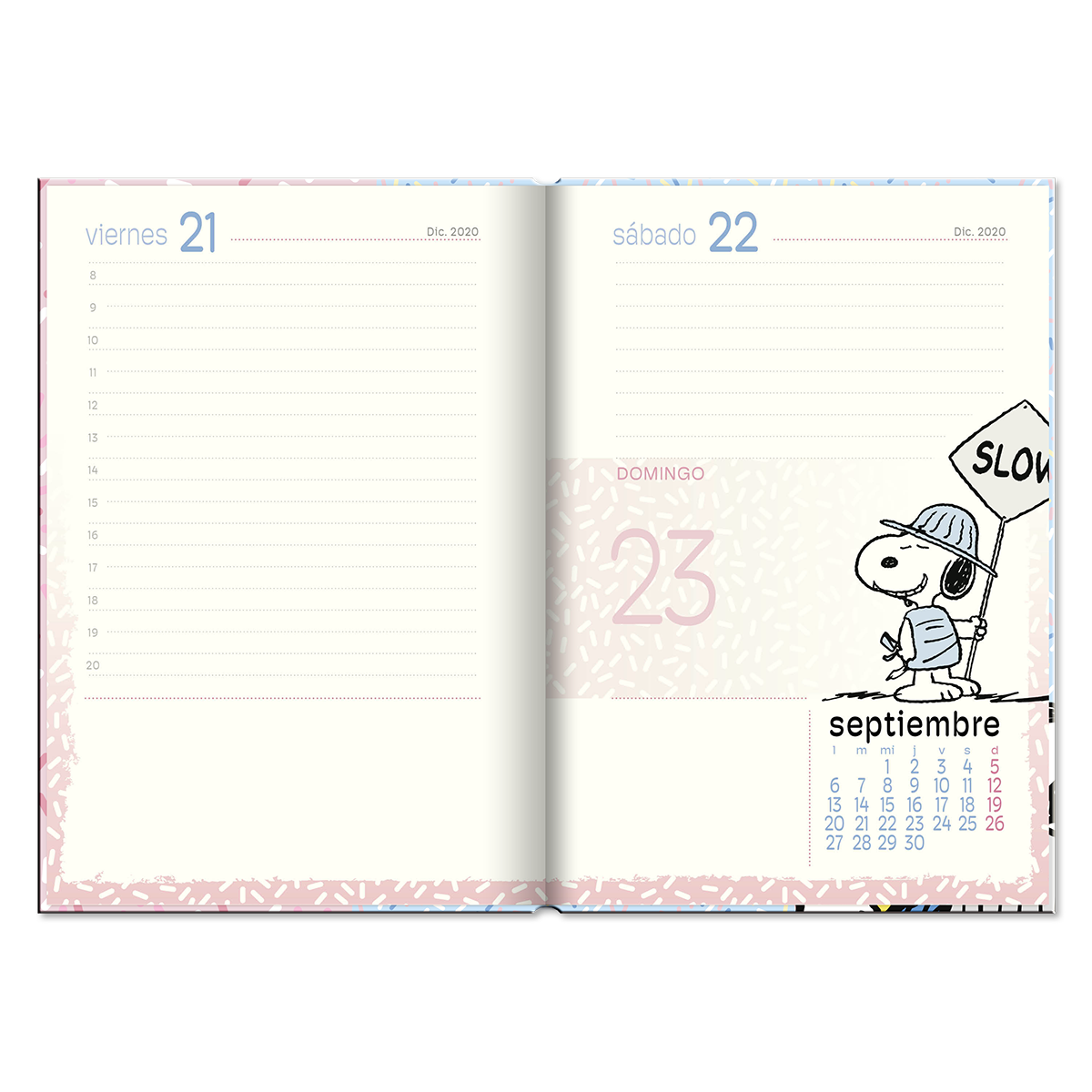 Agenda Snoopy And Charlie Brown Pastel Dognut Dia X Pag 2024-2