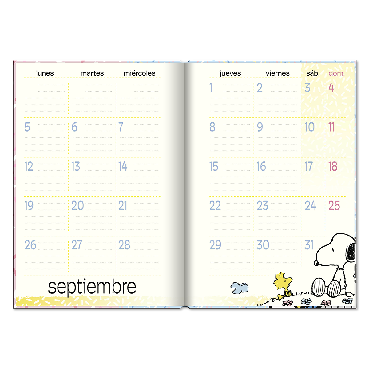 Agenda Snoopy And Charlie Brown Pastel Dognut Dia X Pag 2024-3
