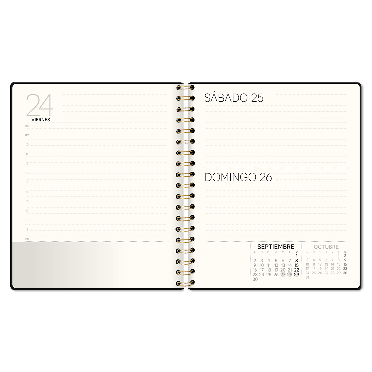 Agenda Blue Cover Espiral Dia x Pag 2024-2