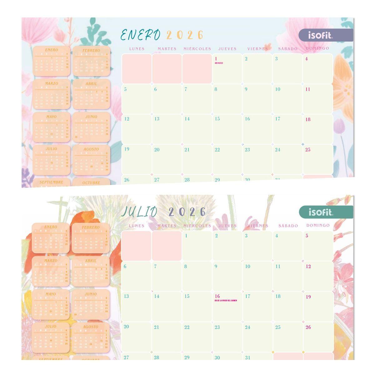 Planner Calendario Agenda Mensual De Escritorio Mujer Isofit-3