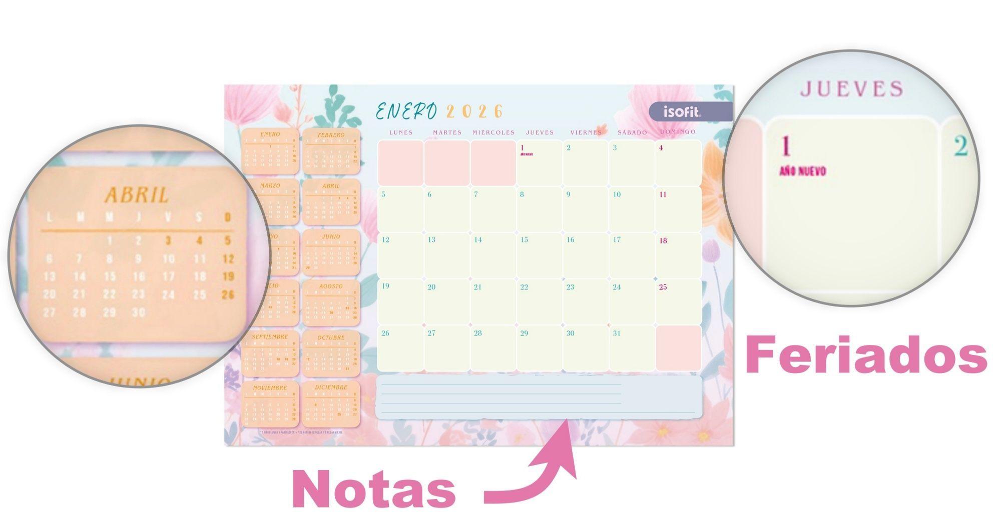 Planner Calendario Agenda Mensual De Escritorio Mujer Isofit-4