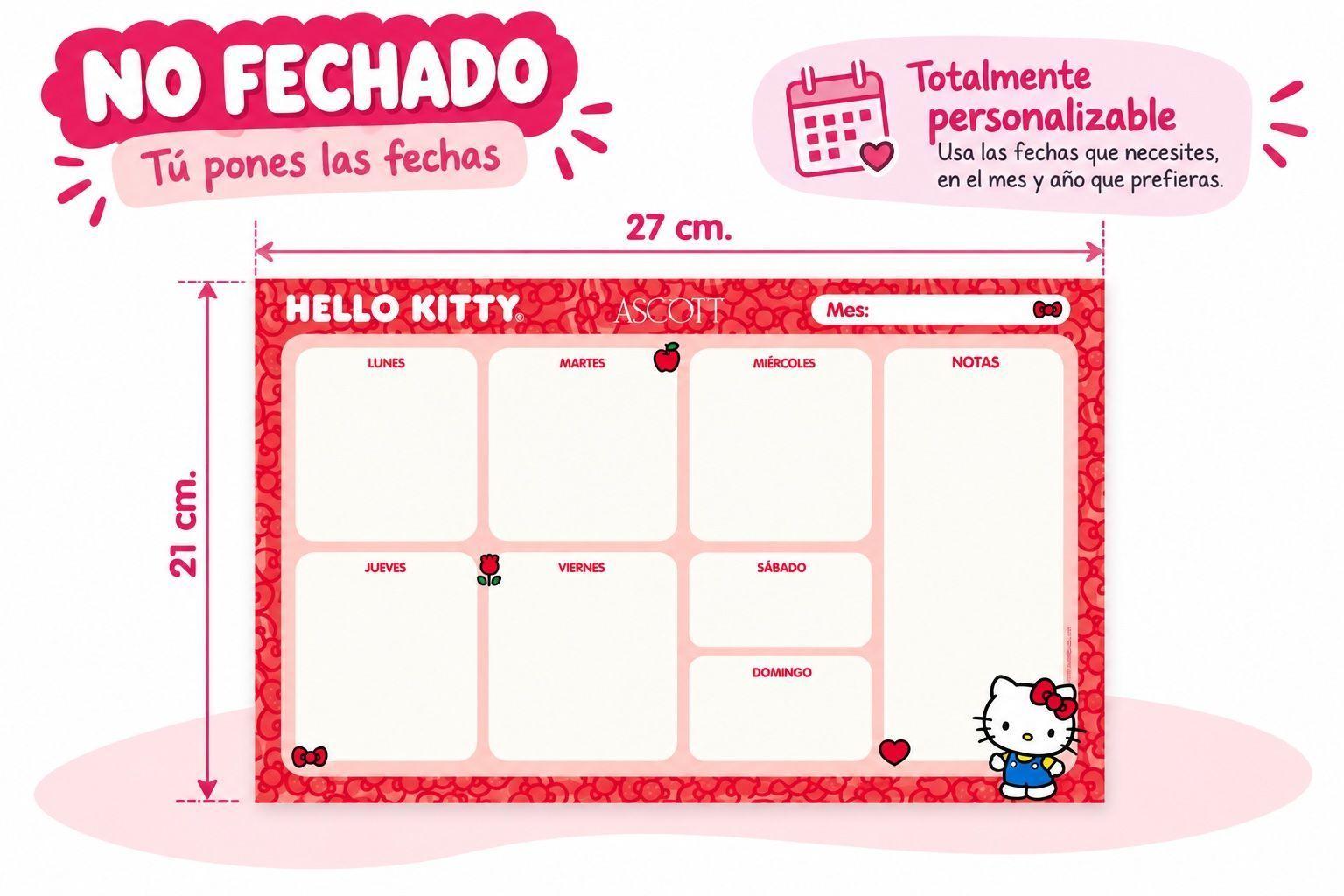 Planner Semanal Ascott Hello Kitty 2027 52 Hojas-1