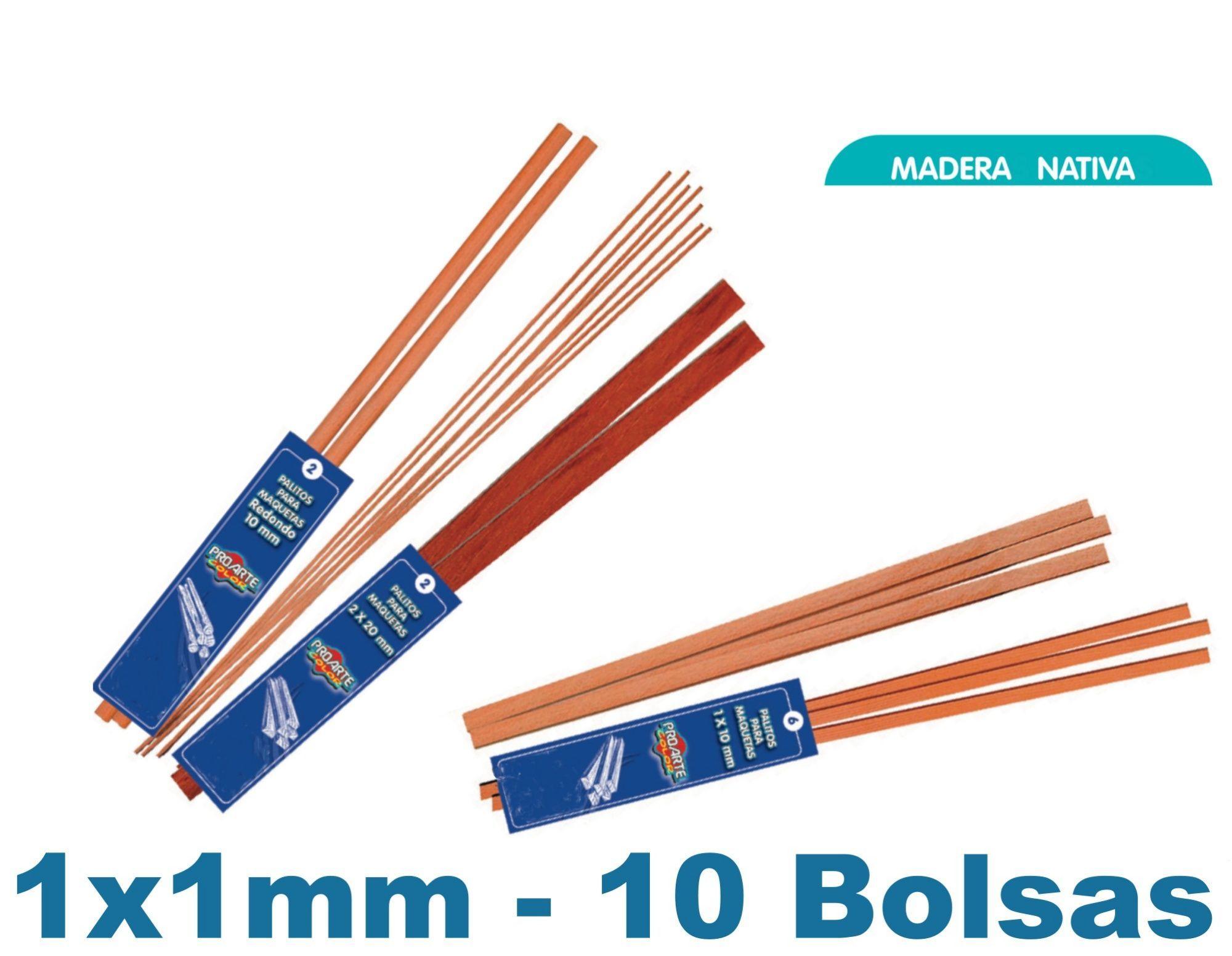 Palo Maqueta 1x1mm Rauli Bolsa (10palos) - 10bolsas-1