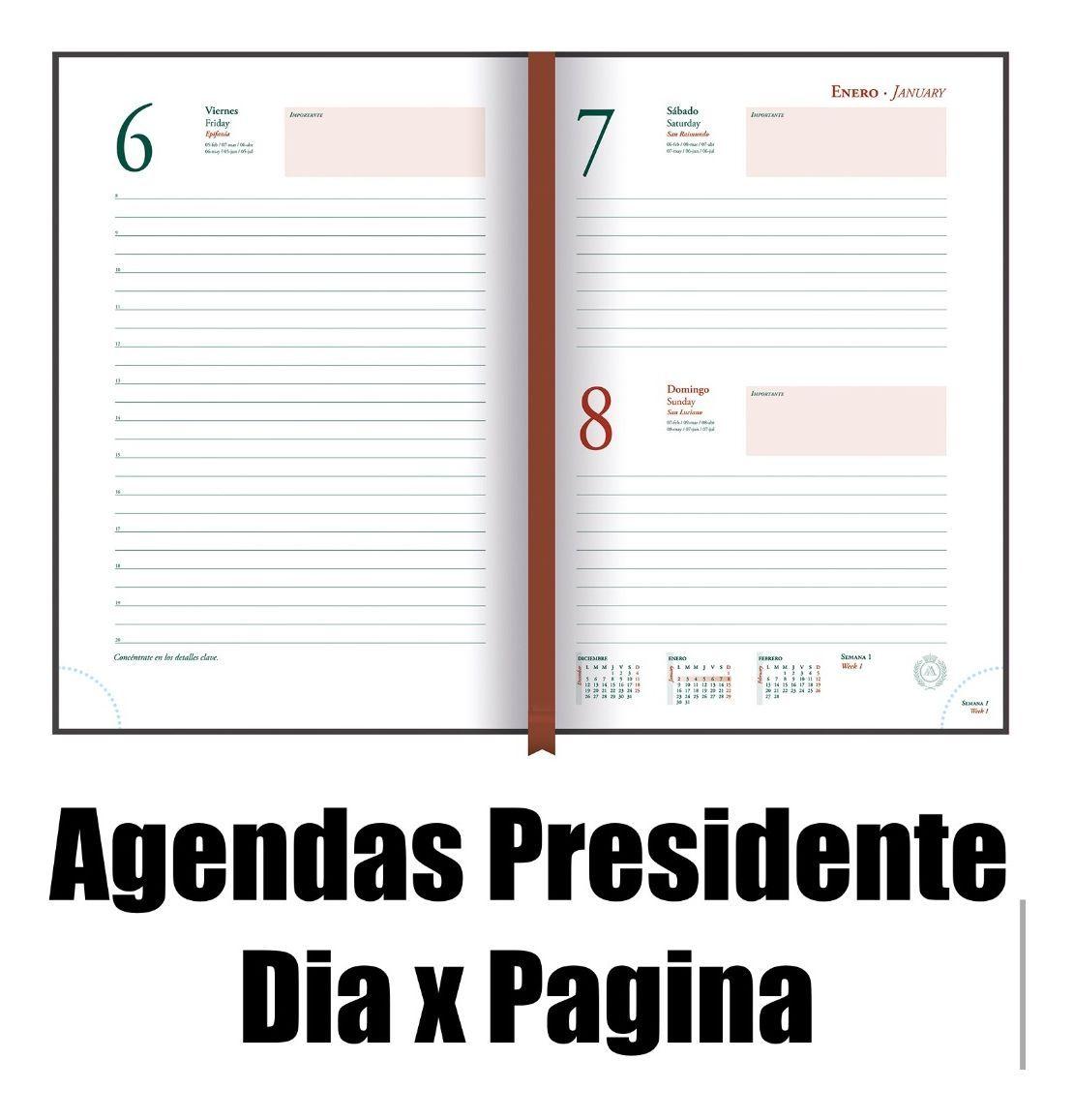 Agenda Presidente Clasic Dia X Pag Negro Año 202X c Lapicera-2