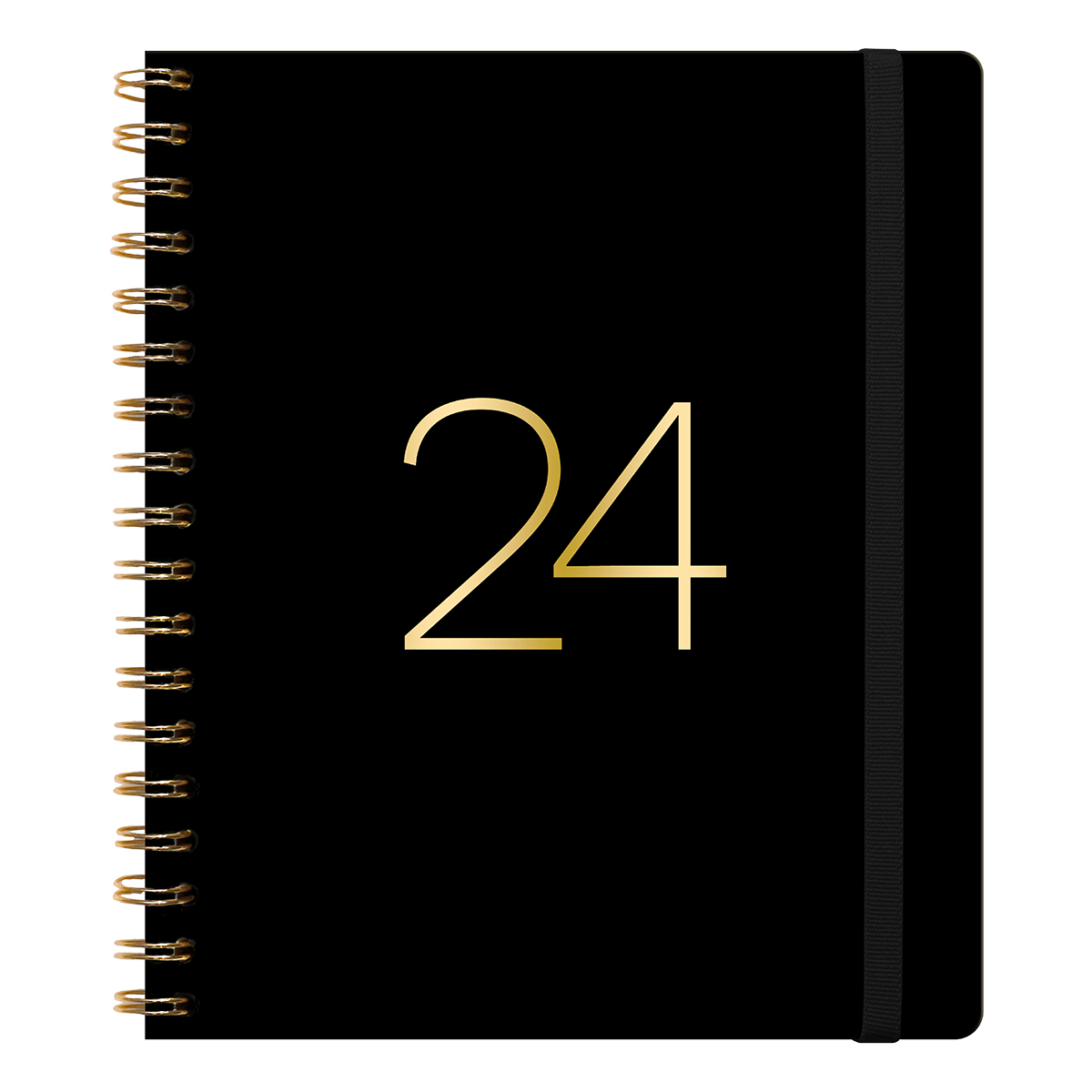Agenda Black Cover Espiral Semana a la Vista 2024-0