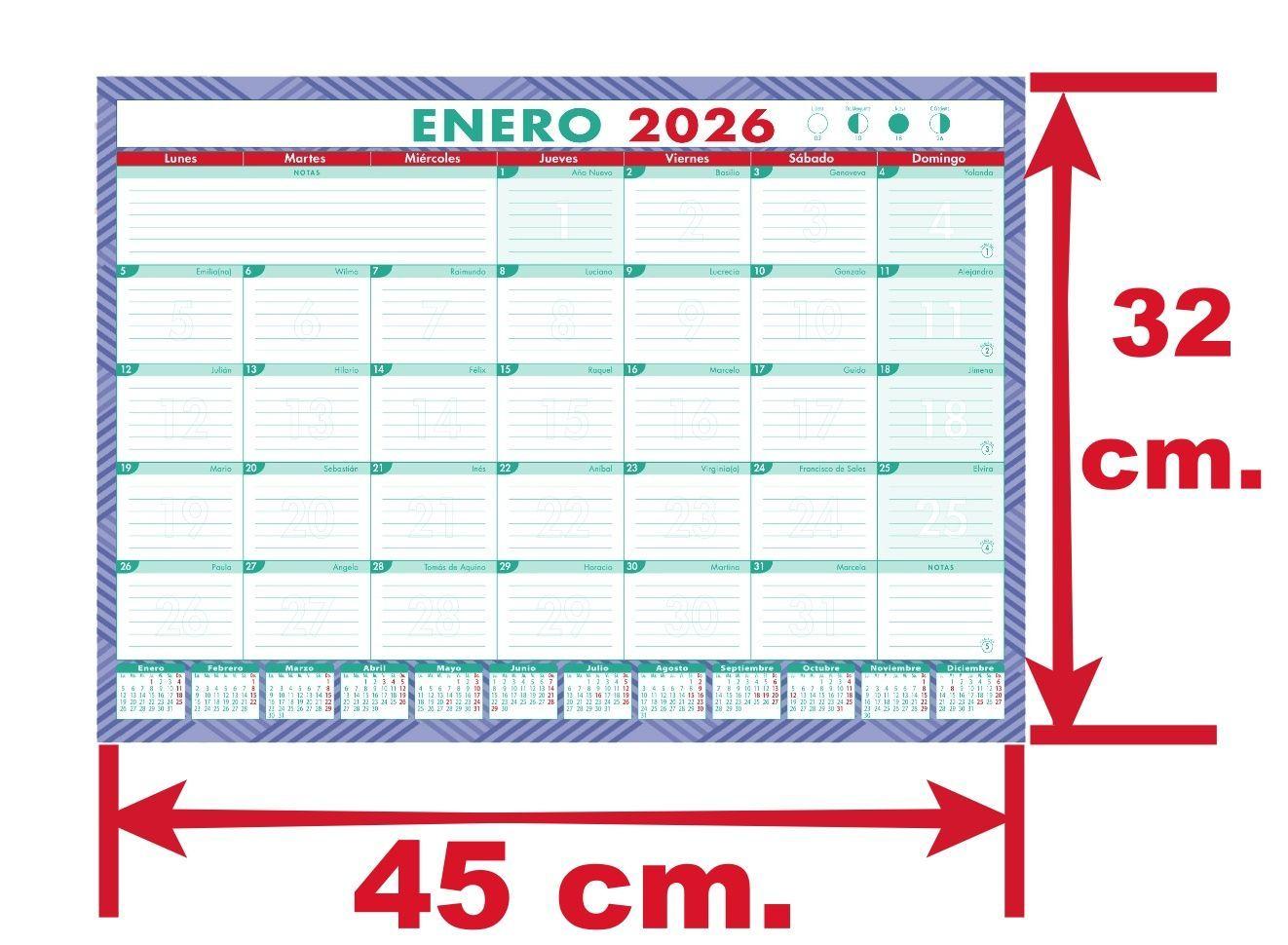 Planner Calendario Agenda Mensual De Escritorio Trabajo 10u-2