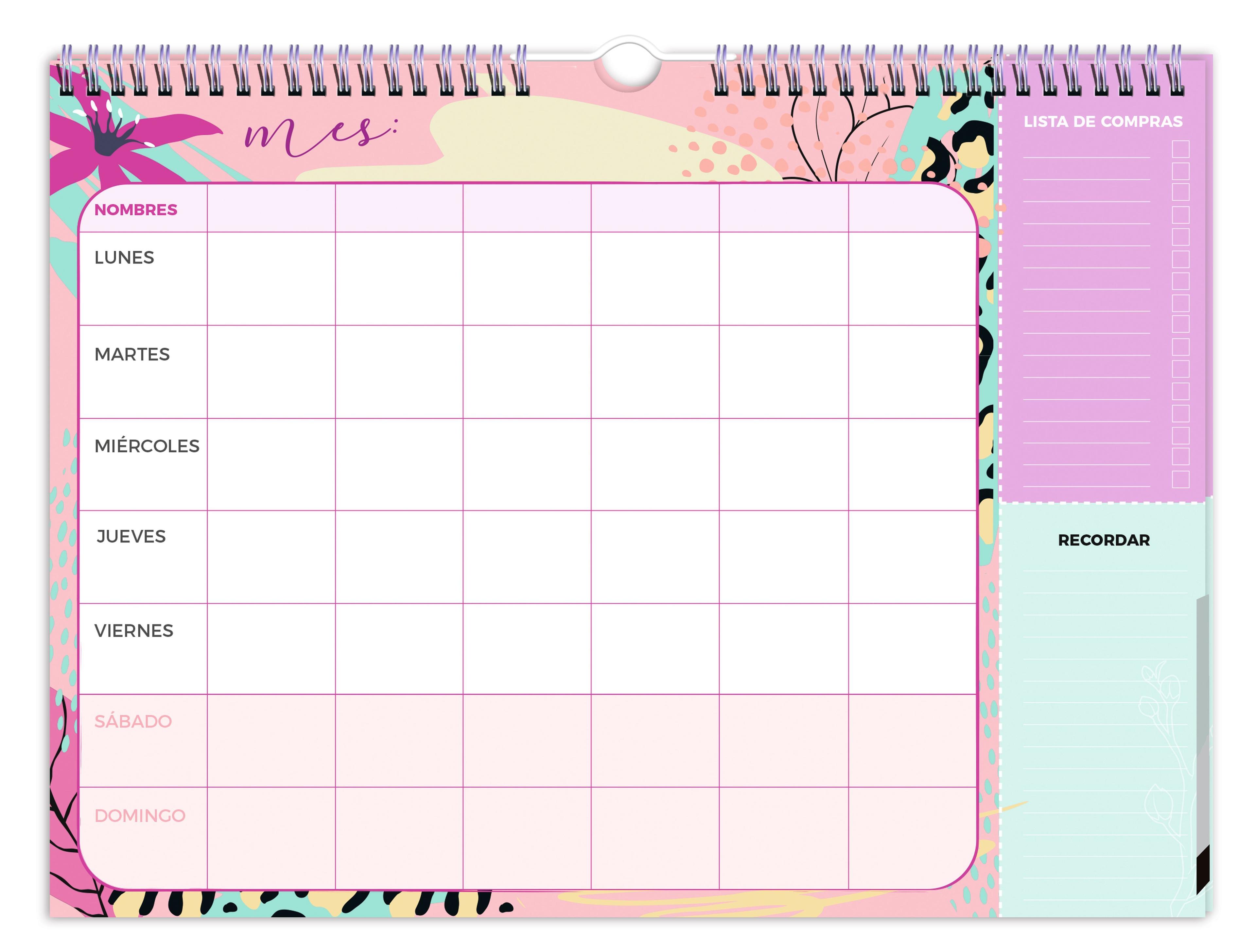 Calendario Agenda Planificador Familiar Mes C/lapiz 34h 39x31cm.-0