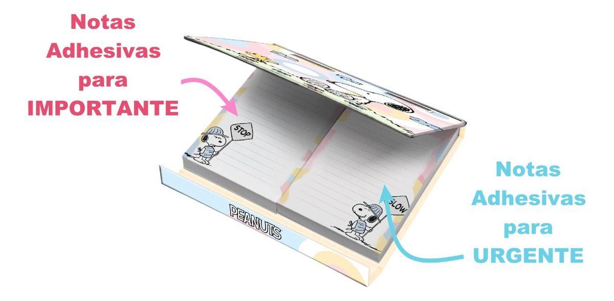 Caja Lujo SNOOPY PASTEL Notas Adhesivas Importante - Urgente-2