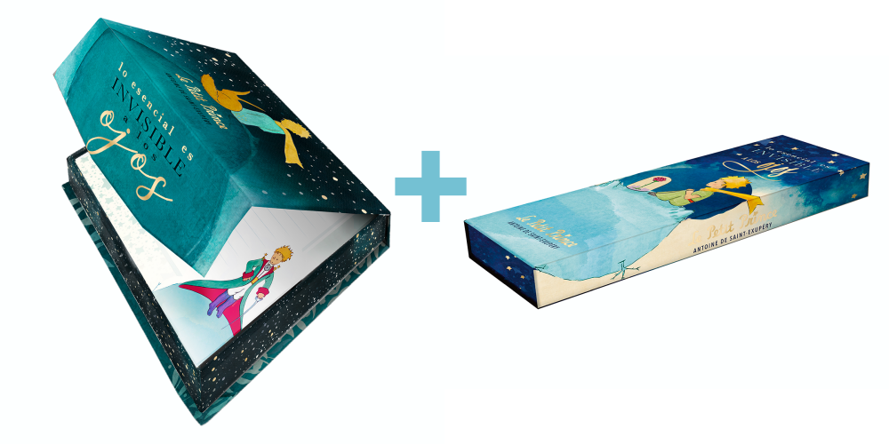Caja Super Lujo Notas Escritorio El Principito + Caja Lapicz-0