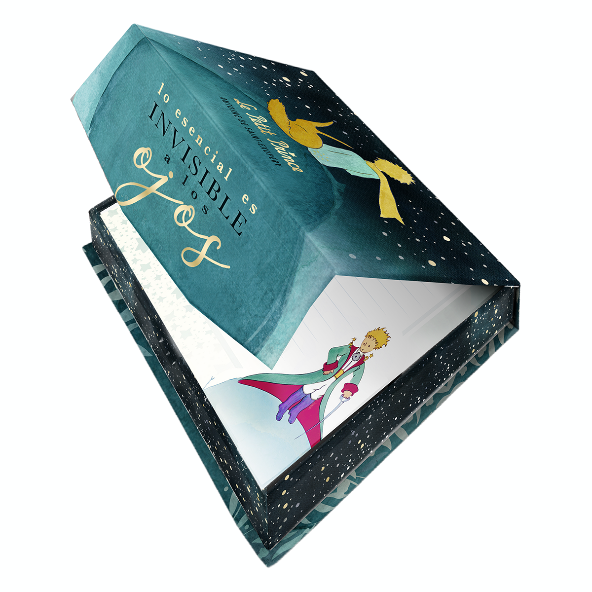 Caja Super Lujo Notas Escritorio El Principito + Caja Lapicz-1