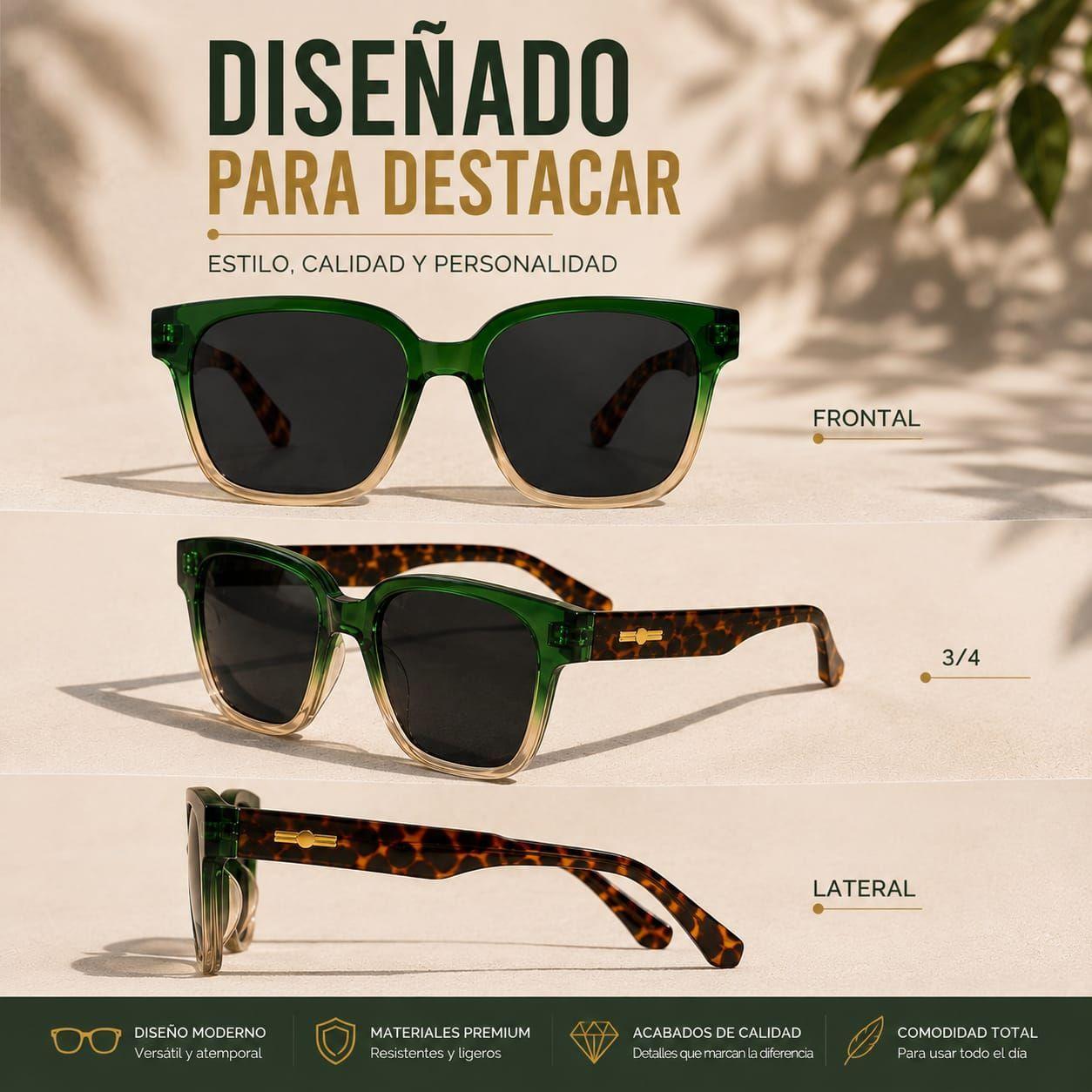 Lentes De Sol Mujer Cuadrados Oversize Con Filtro Uv400-7