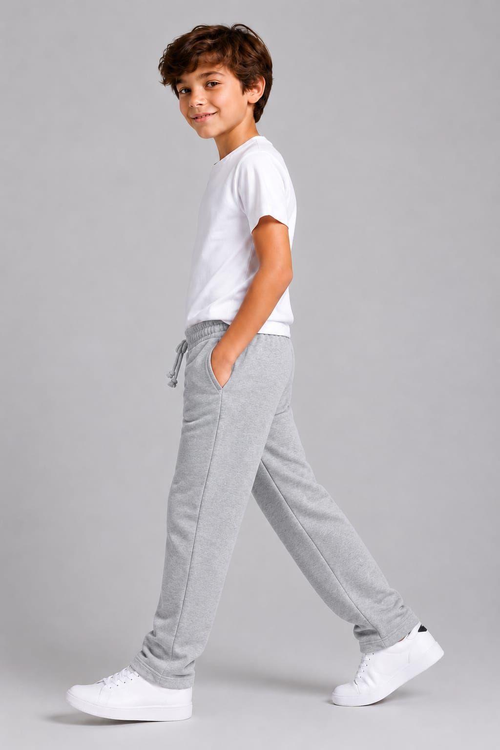 Pantalon De Buzo Recto Nino 240g Ajustable Basico Algodon-2