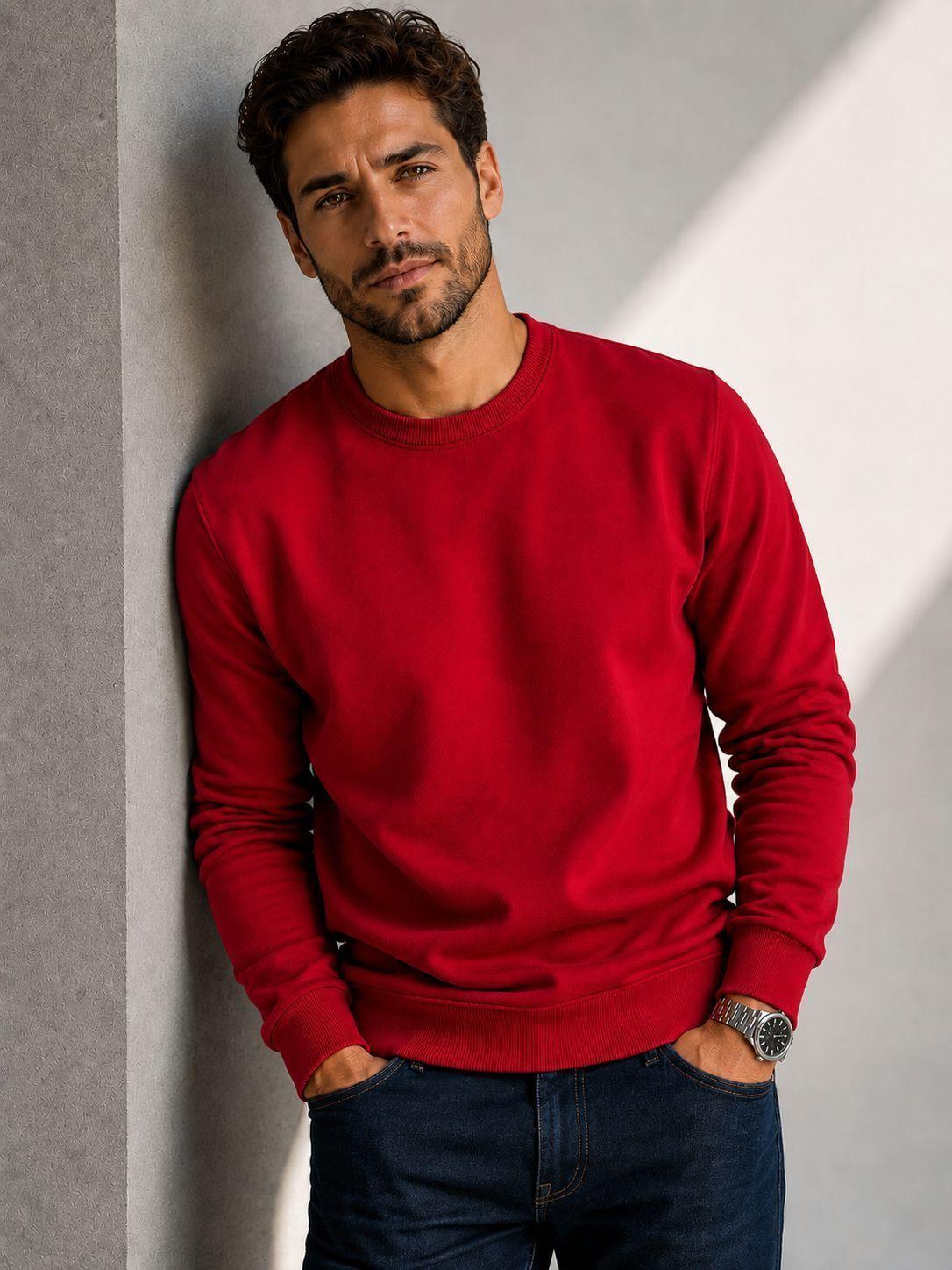 Poleron Polo Cuello Redondo 340g De Hombre 70 30 Basico-5