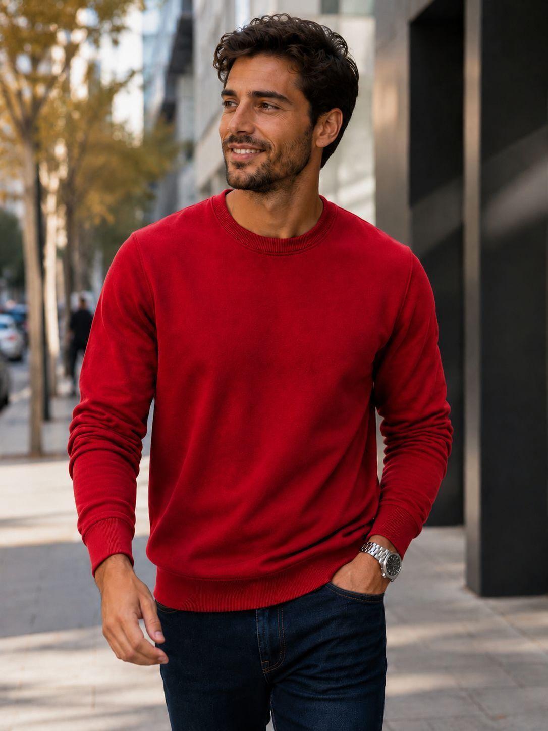 Poleron Polo Cuello Redondo 340g De Hombre 70 30 Basico-6