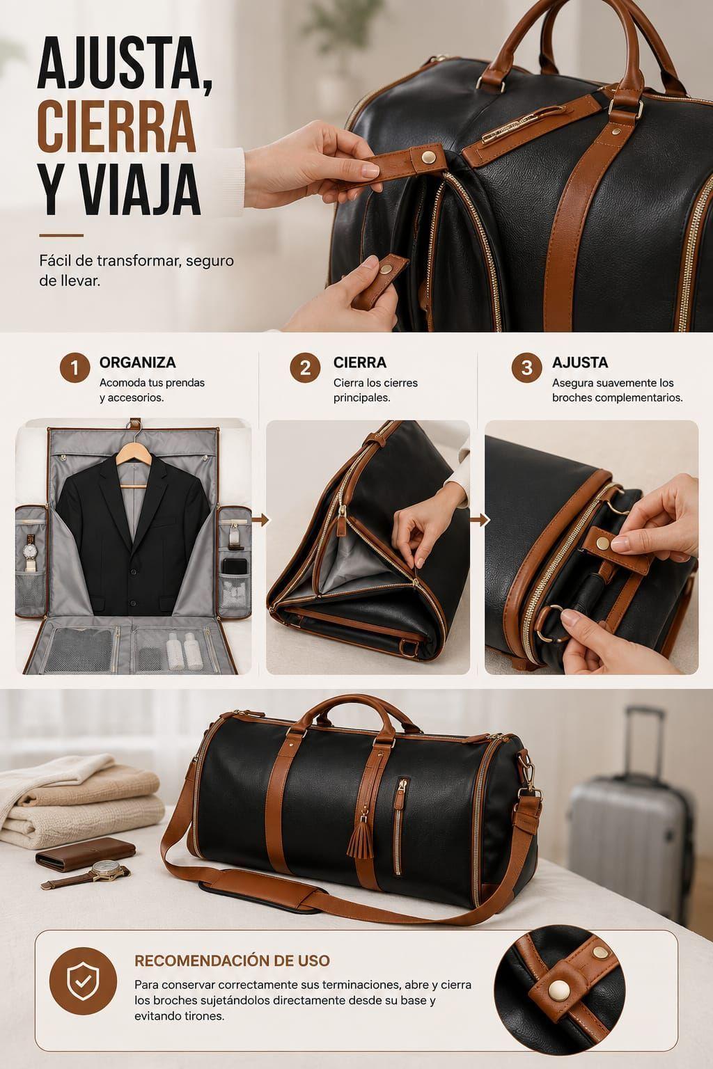 Bolso De Viaje Convertible Plegable De Mano Portatraje 50l-1