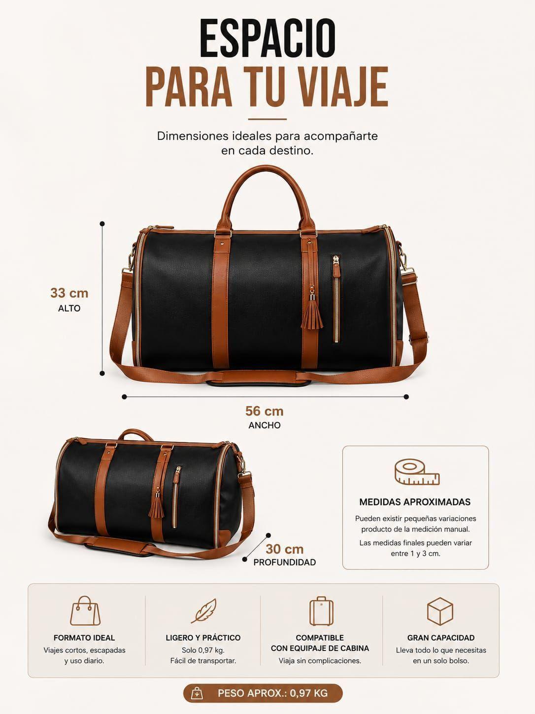Bolso De Viaje Convertible Plegable De Mano Portatraje 50l-2