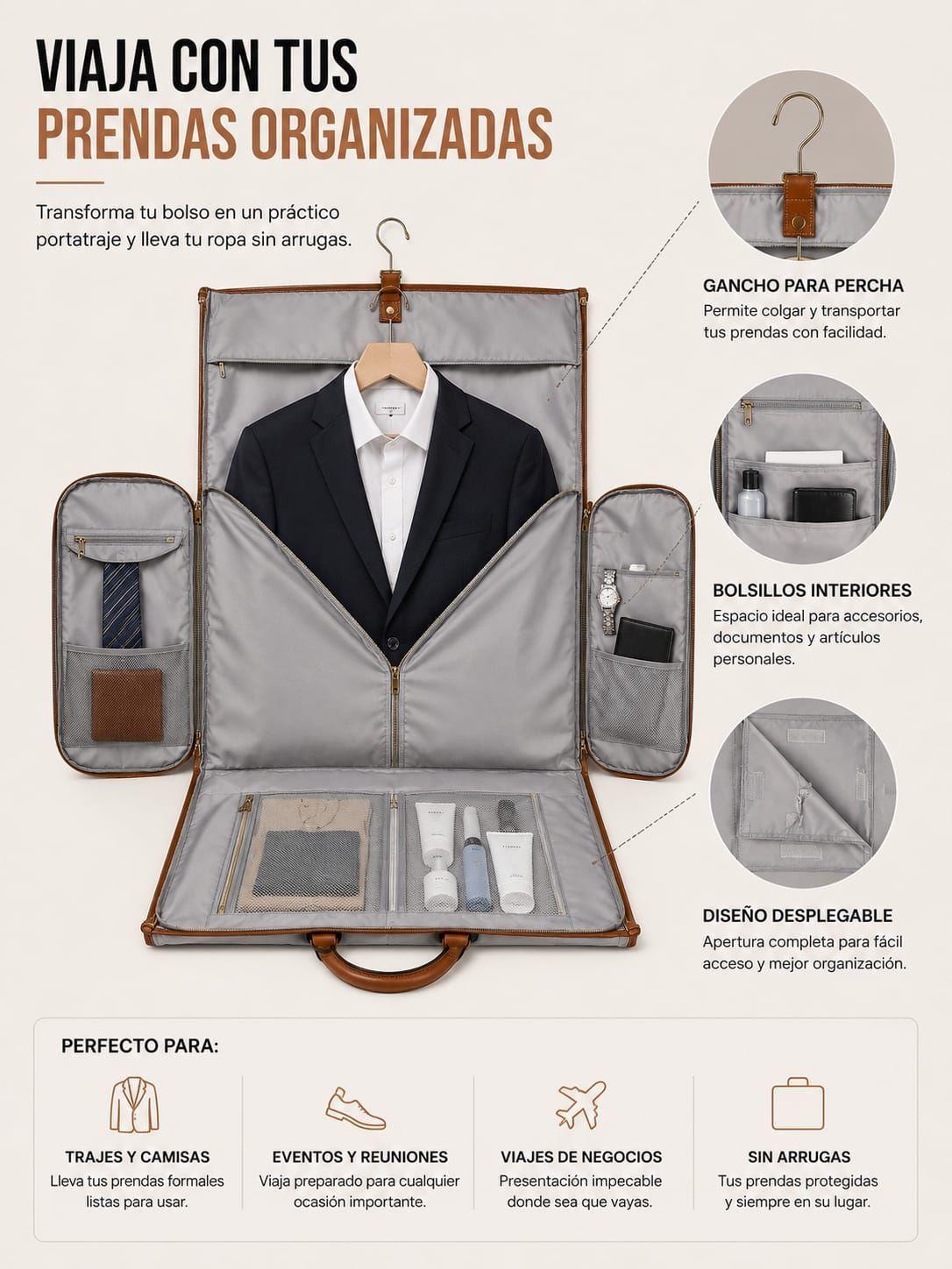 Bolso De Viaje Convertible Plegable De Mano Portatraje 50l-4
