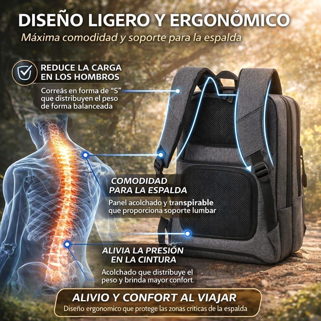 Mochila Viaje Notebook Cabina Impermeable Usb 35l-2