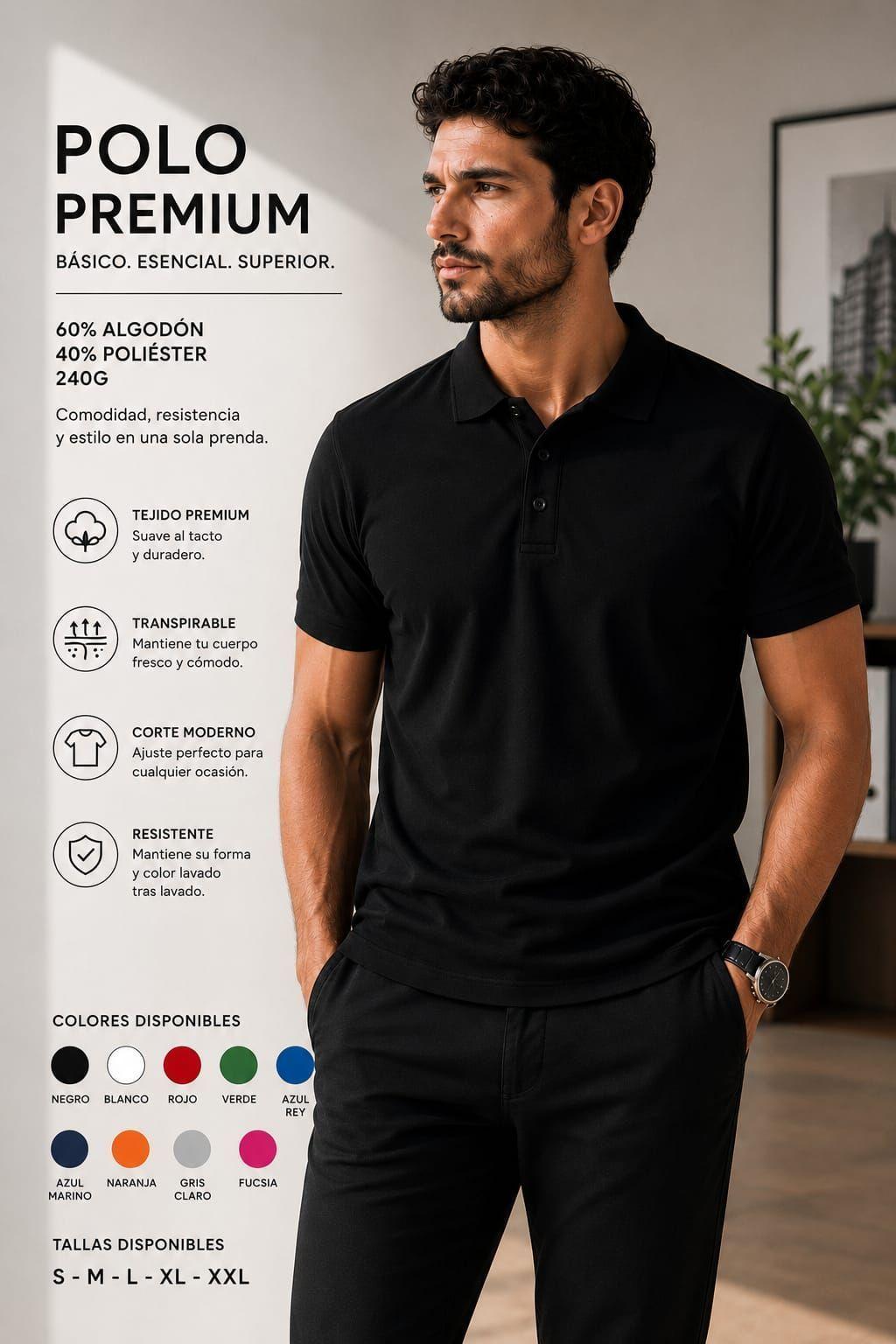 Polera Pique Polo Basica 60 40 Manga Corta 240gm Trabajo-7