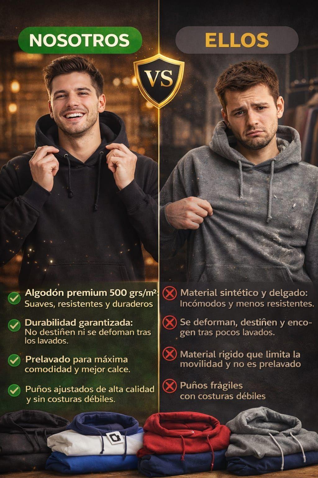 Polerom Canguro Basico Con Capucha Bordar Estampar 500G-4