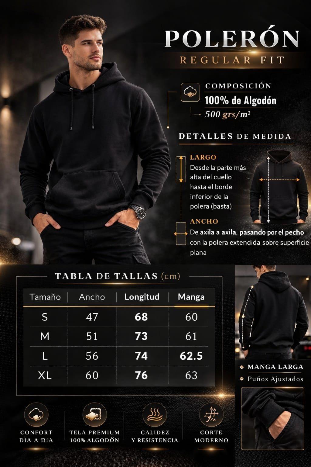 Polerom Canguro Basico Con Capucha Bordar Estampar 500G-6