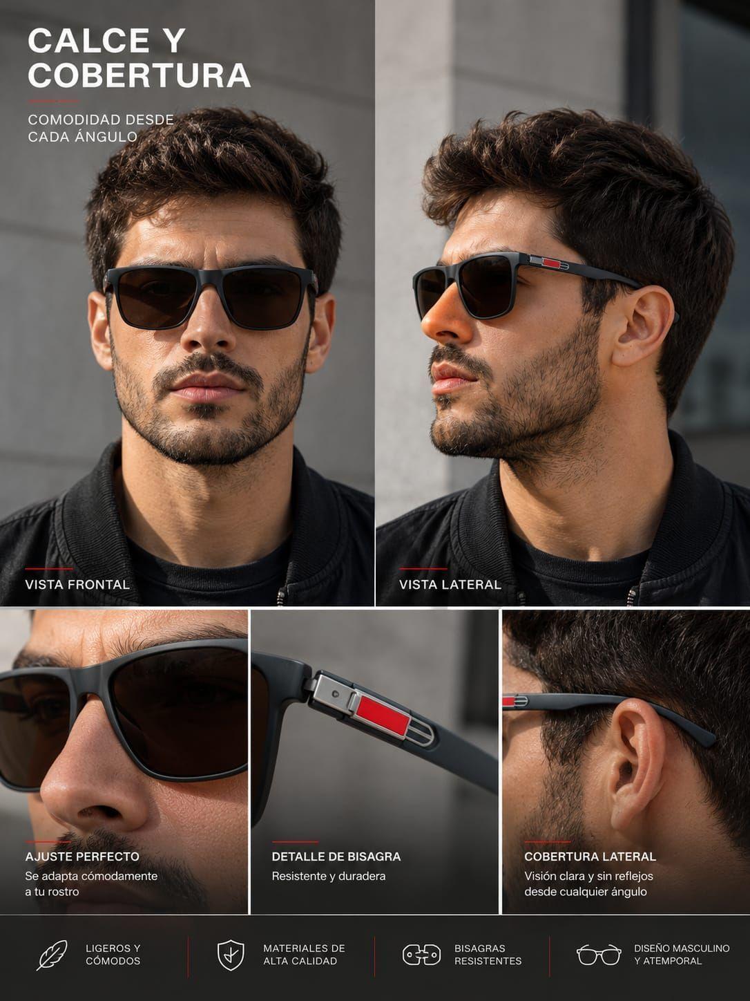 Lentes De Sol De Hombre Polarizados Proteccion Uv400 Casual-2