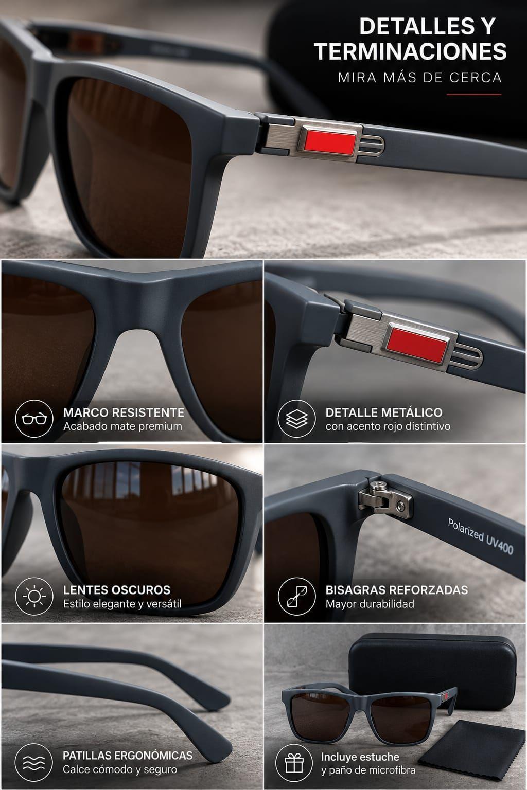 Lentes De Sol De Hombre Polarizados Proteccion Uv400 Casual-4