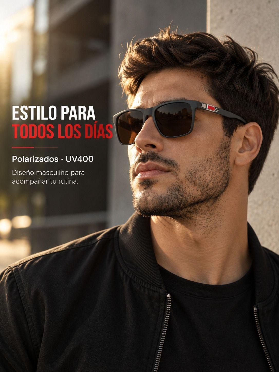 Lentes De Sol De Hombre Polarizados Proteccion Uv400 Casual-1