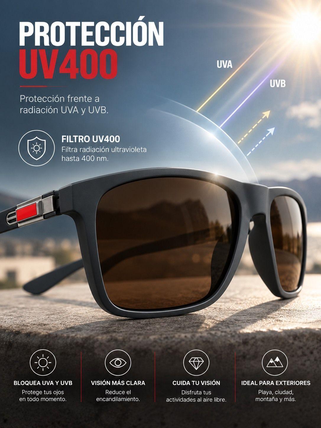 Lentes De Sol De Hombre Polarizados Proteccion Uv400 Casual-3