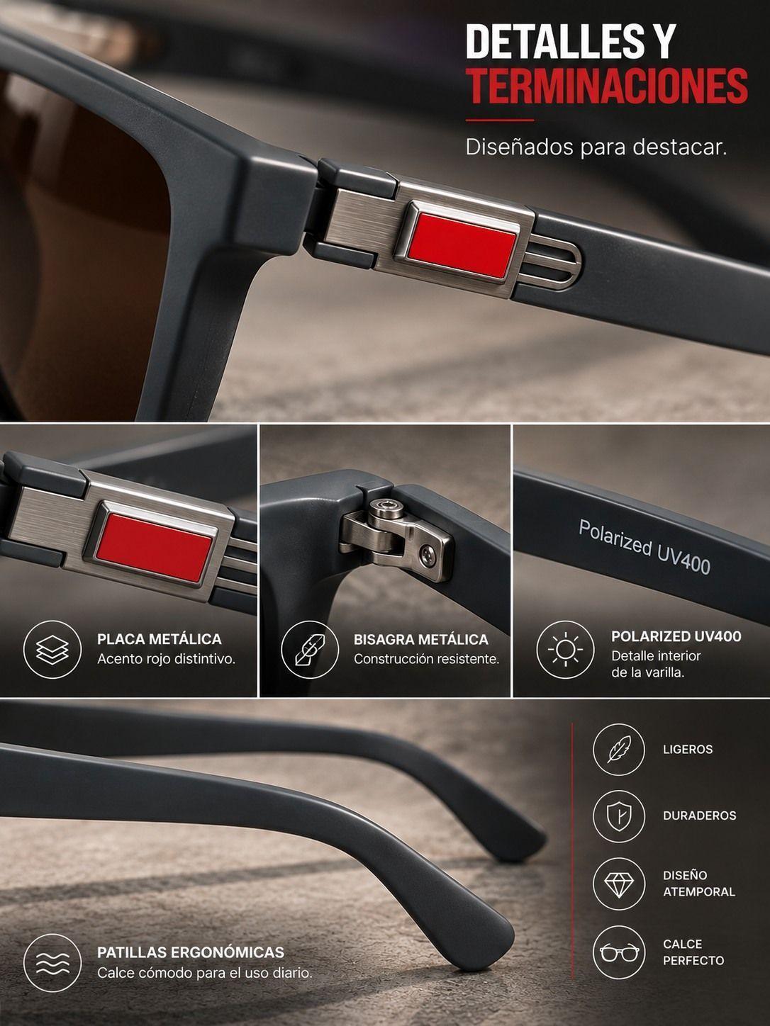 Lentes De Sol De Hombre Polarizados Proteccion Uv400 Casual-5
