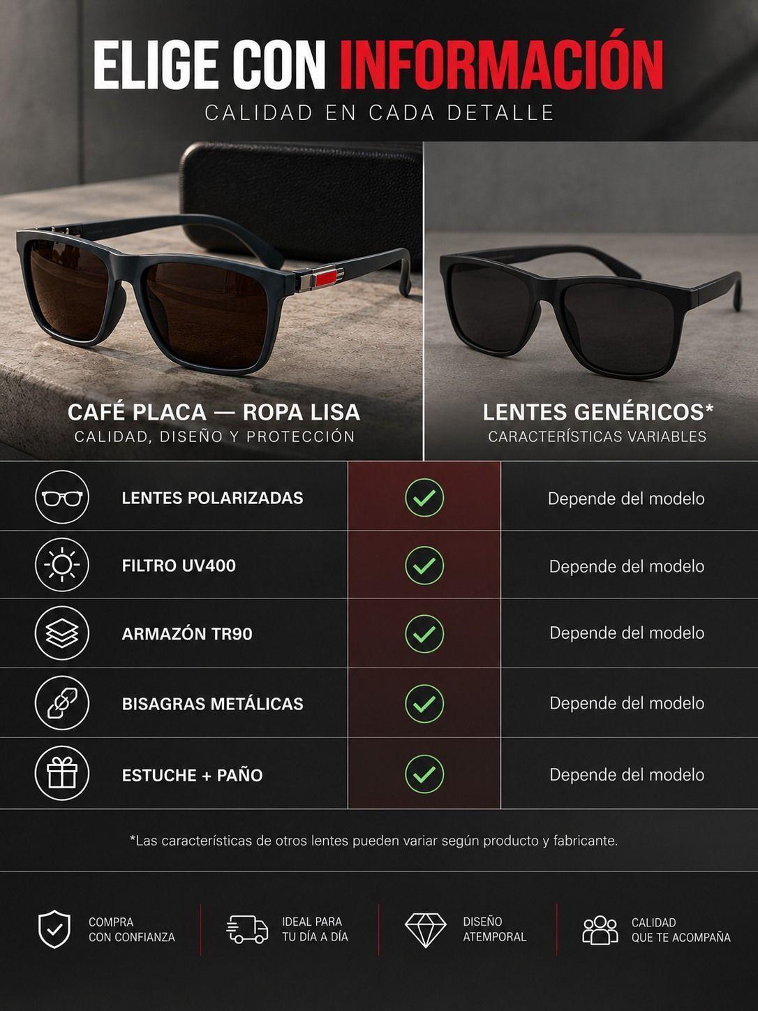 Lentes De Sol De Hombre Polarizados Proteccion Uv400 Casual-6