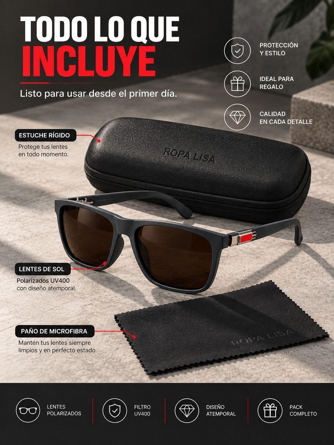 Lentes De Sol De Hombre Polarizados Proteccion Uv400 Casual-9