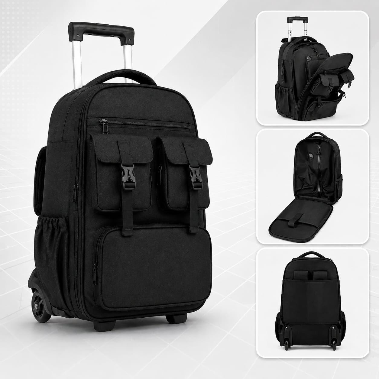 Mochila Trolley Con Ruedas 2 en 1 Viaje Oficina Ejecutiva 30l-0