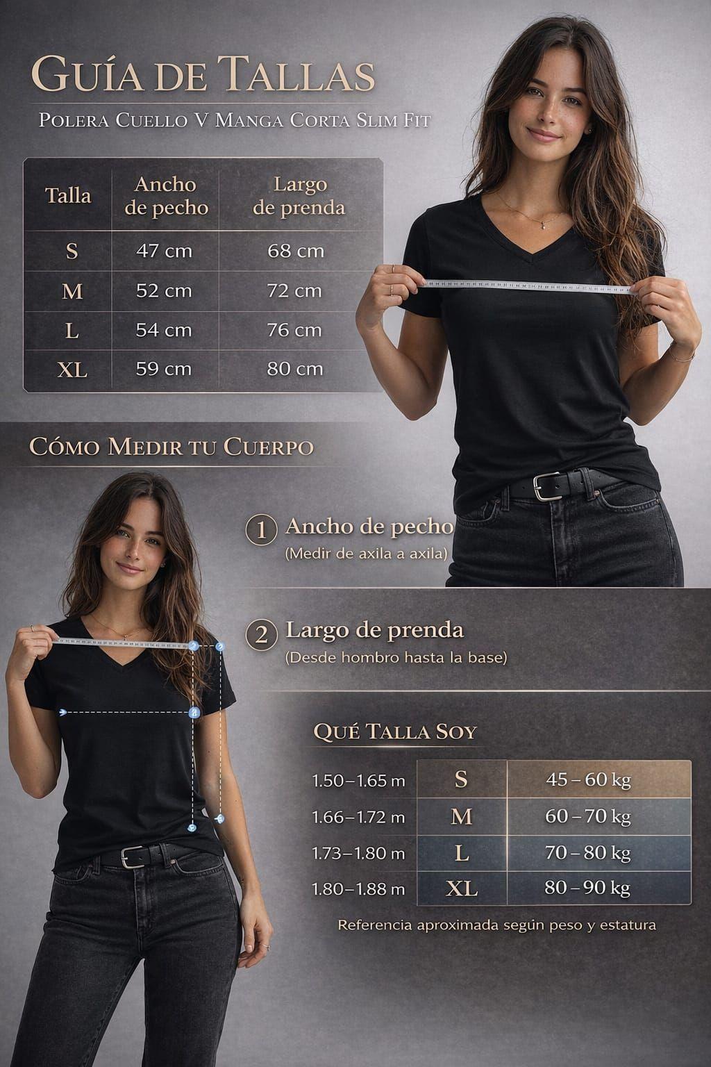 Polera Cuello V 100 Algodon Manga Corta Basicas Estampar-7