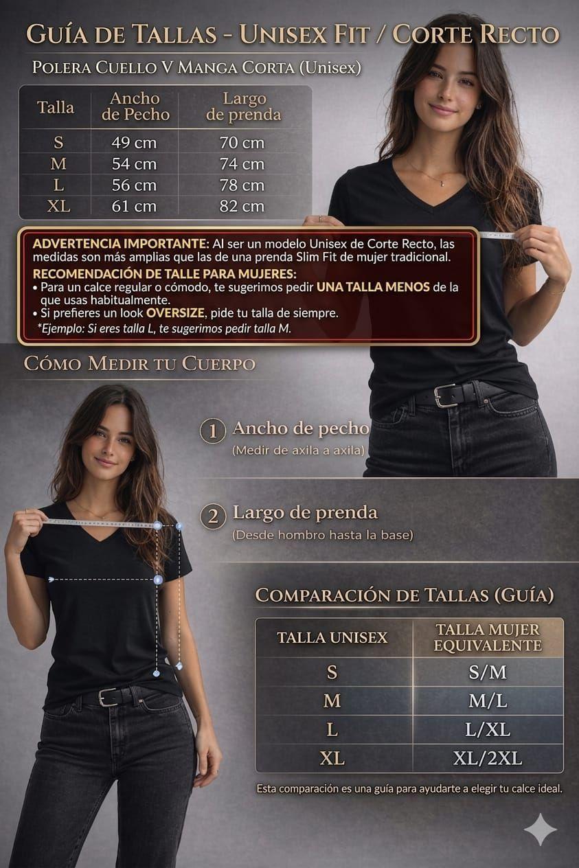 Polera Cuello V 100 Algodon Manga Corta Basicas Estampar Unisex-2