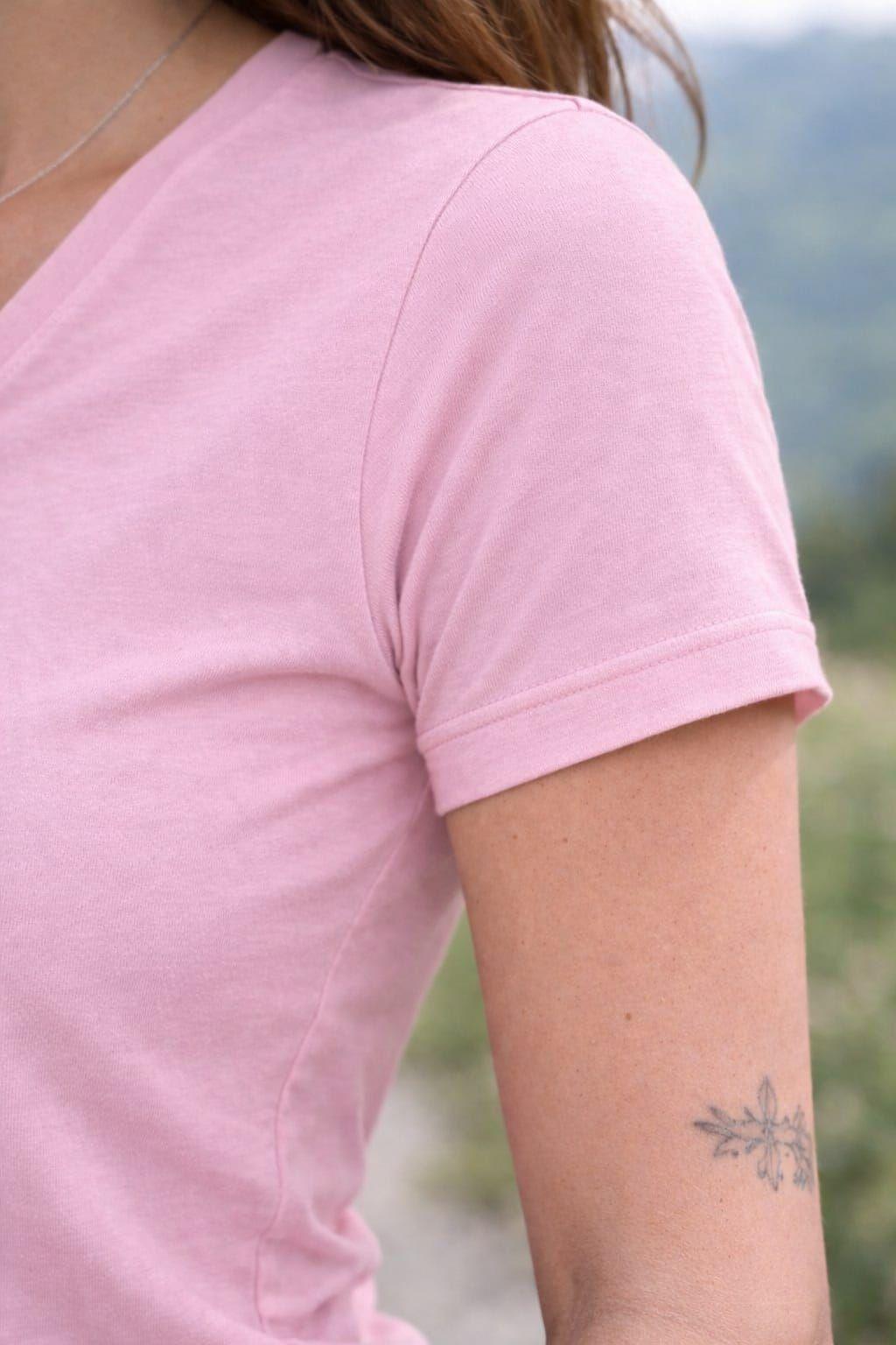 Polera Cuello V 100 Algodon Manga Corta Basicas Estampar Unisex-4