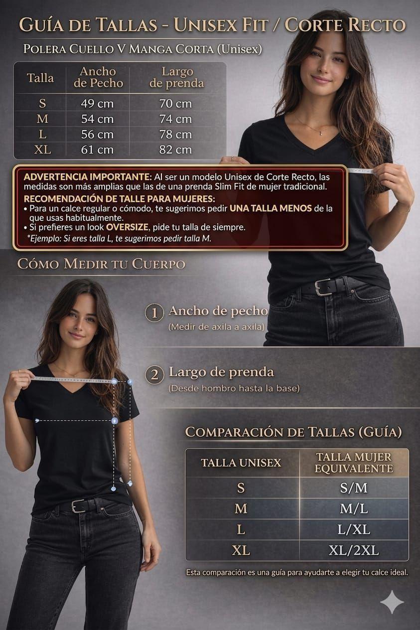 Polera Cuello V Manga Corta 200G Basica Estampar Unisex-2