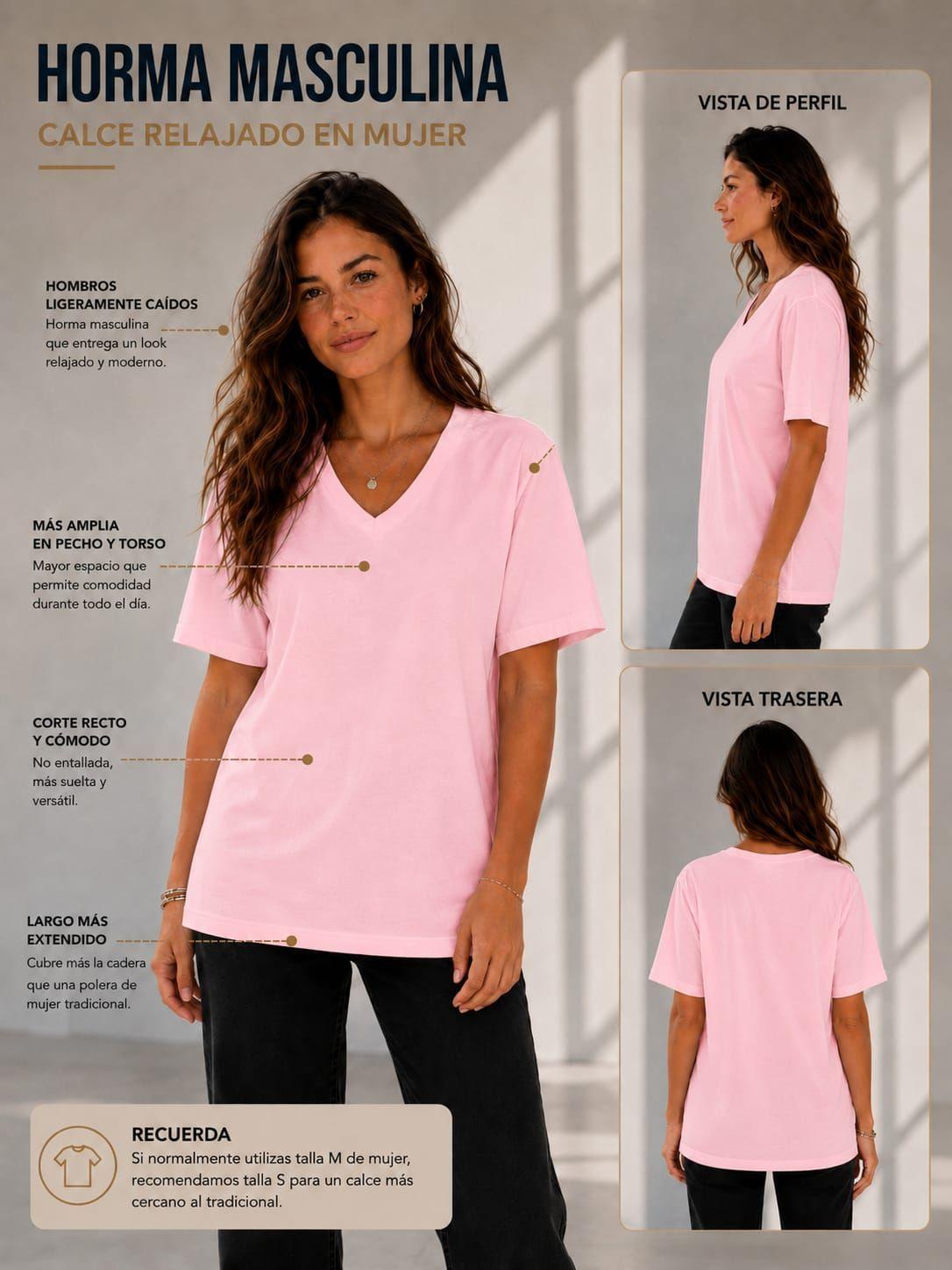 Polera Cuello V Manga Corta 200G Basica Estampar Unisex-6