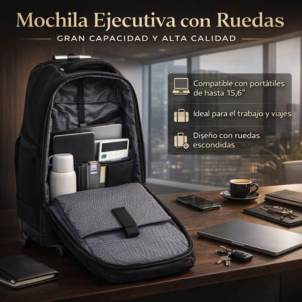 Mochila Con Ruedas Notebook Impermeable Oxford Viaje 47L-1