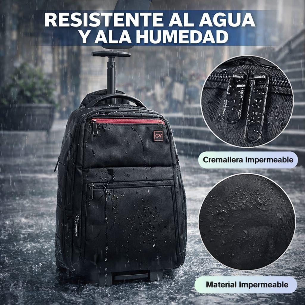 Mochila Con Ruedas Notebook 47L  Impermeable Oxford Viaje 58x37x22 cm-8