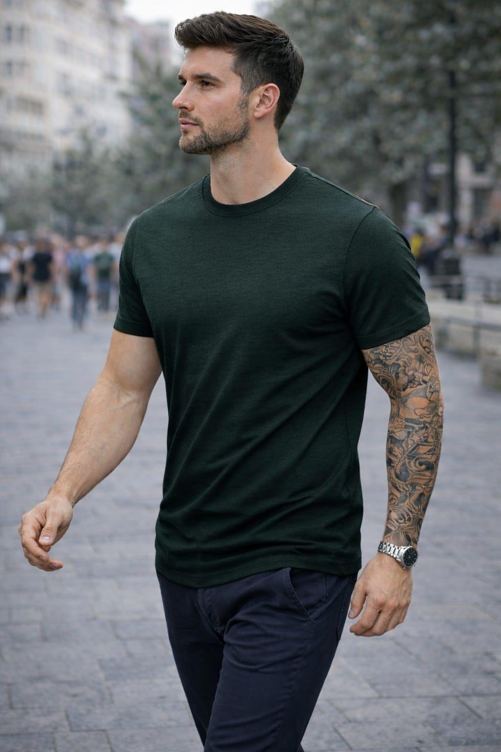 Poleras Cuello Redondo 200G Basicas 100 Algodon Estampar y Bordar-2